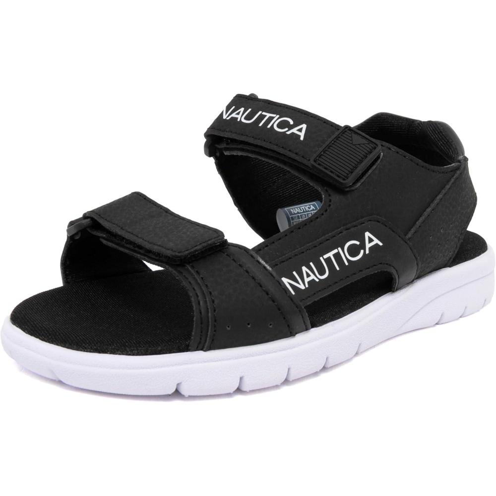 imageNautica Toddler Boys Sport Sandals  Lightweight Athletic OpenToe Summer Shoes with Dual Adjustable Hook and Loop Straps for Outdoor Play Beach and WaterBlack Jakai
