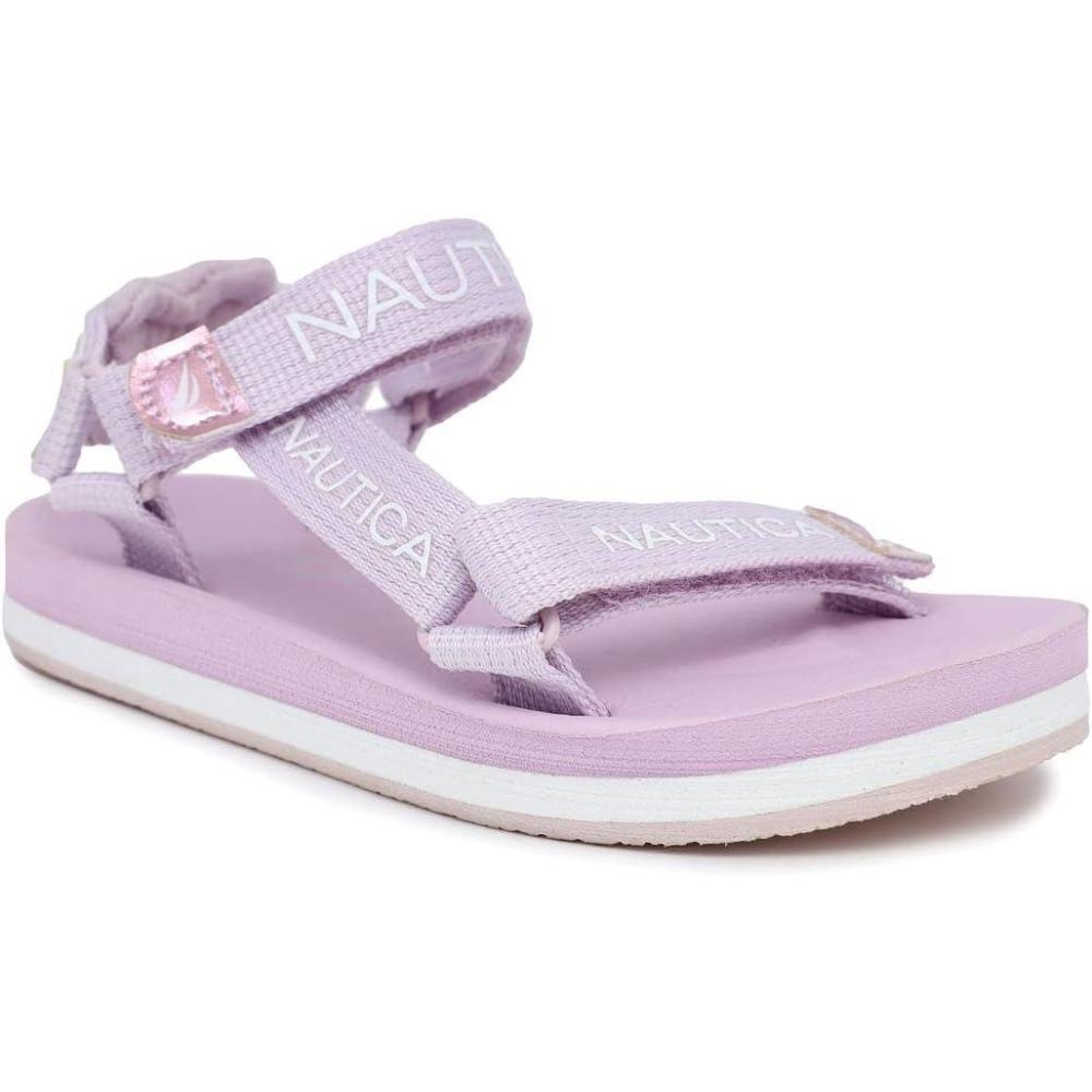 imageNautica Toddler Boys Sport Sandals Lightweight Athletic OpenToe Summer Shoes with Dual Adjustable Hook and Loop Straps for Outdoor Play Beach and WaterPink Metallic