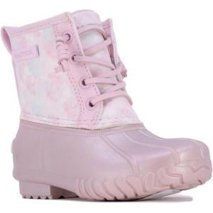 Nautica Girls’ Waterproof Insulated Snow Boots(Pink Pearl Tie Dye)