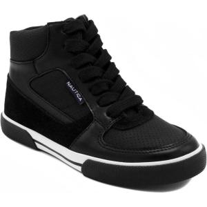 Nautica Kids Sneaker: Lace-Up Fashion Shoe with Boot-Like High Top Design for Boys and Girls (Big Kid/Little Kid Sizes) – Horizon(Black 1)