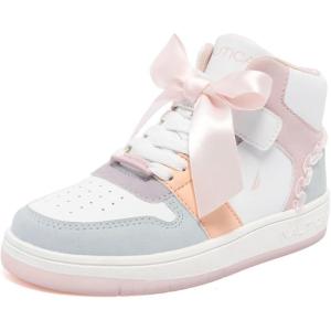 Nautica Kids Sneaker: Lace-Up Fashion Shoe with Boot-Like High Top Design for Boys and Girls (Big Kid/Little Kid Sizes) – Horizon(Blush Pastel)