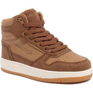 Nautica Kids Sneaker: Lace-Up Fashion Shoe with Boot-Like High Top Design for Boys and Girls (Big Kid/Little Kid Sizes) – Horizon(Tan-sirie)