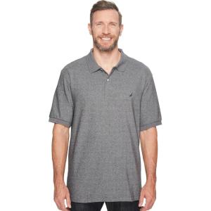Nautica Men’s Big & Tall Solid Deck Polo Shirt(Charcoal Heather)