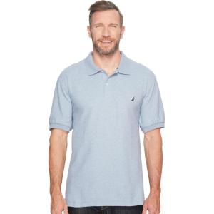 Nautica Men’s Big and Tall Short Sleeve Solid Deck Polo Shirt(Deep Anchor Heather)