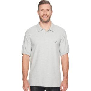 Nautica Men’s Big and Tall Short Sleeve Solid Deck Polo Shirt(Grey Heather)