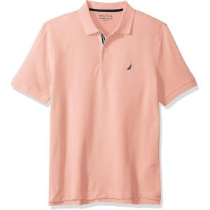 Nautica Men’s Classic Short Sleeve Solid Performance Deck Polo Shirt(Coral Sands)
