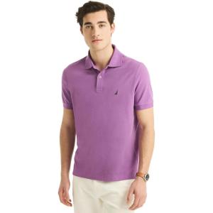 Nautica Men’s Classic Short Sleeve Solid Performance Deck Polo Shirt(Dewberry Purple)