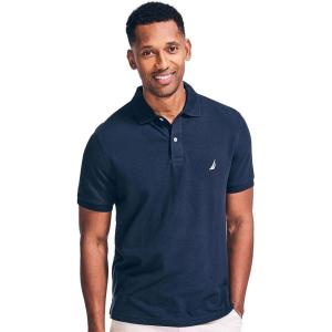 Nautica Men’s Classic Short Sleeve Solid Performance Deck Polo Shirt(French Navy.)