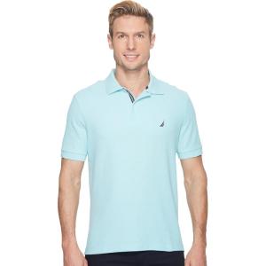 Nautica Men’s Classic Short Sleeve Solid Performance Deck Polo Shirt(Harbor Mist)