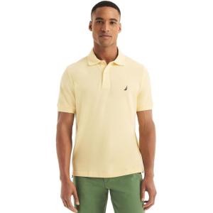 Nautica Men’s Classic Short Sleeve Solid Performance Deck Polo Shirt(Mellow Yellow)