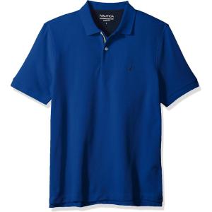 Nautica Men’s Classic Short Sleeve Solid Performance Deck Polo Shirt(Monaco Blue)