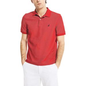 Nautica Men’s Classic Short Sleeve Solid Performance Deck Polo Shirt(Nautica Red)