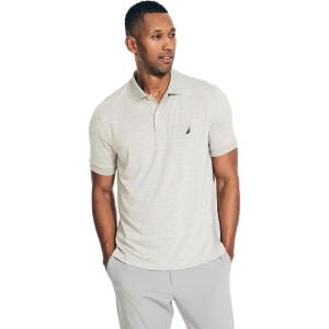 Nautica Men’s Classic Short Sleeve Solid Performance Deck Polo Shirt(Navtech Performance Grey Heather.)