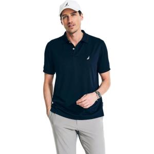 Nautica Men’s Classic Short Sleeve Solid Performance Deck Polo Shirt(Navtech Performance Navy.)
