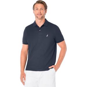 Nautica Men’s Classic Short Sleeve Solid Performance Deck Polo Shirt(Navy)