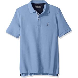 Nautica Men’s Classic Short Sleeve Solid Performance Deck Polo Shirt(Riviera Blue)