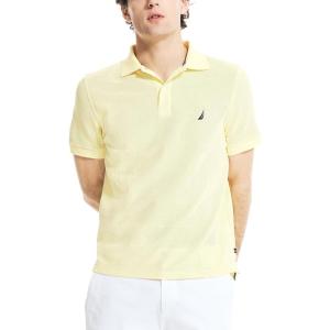 Nautica Men’s Classic Short Sleeve Solid Performance Deck Polo Shirt(Yellow)