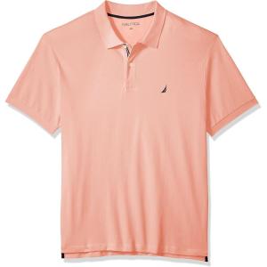 Nautica Mens Classic Short Sleeve Solid Polo Shirt(Coral Sands)