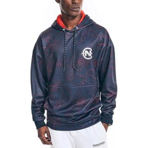 Nautica Men’s Competition Sustainably Crafted Printed Hoodie(Navy)