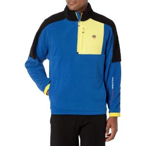 Nautica Men’s Competition Sustainably Crafted Quarter-zip Mixed-media Pullover(Bright Cobalt)