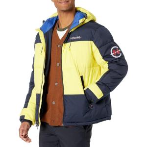 Nautica Men’s Competition Sustainably Crafted Tempasphere Colorblock Parka(Blazing Yellow)