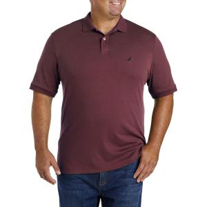 Nautica Men’s Performance Pique Polo Shirt(Royal Burgundy)