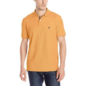 Nautica Men’s Performance Pique Polo Shirt(Stern Gold)