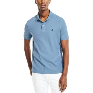 Nautica Mens Sustainably Crafted Performance Deck Polo(Summit Blue)