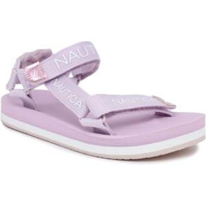 Nautica Toddler Boys Sport Sandals – Lightweight Athletic Open-Toe Summer Shoes with Dual Adjustable Hook and Loop Straps for Outdoor Play, Beach, and Water(Pink Metallic)