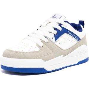 Nautica Youth Athletic Sneakers – Comfortable Lace-Up Tennis Shoes for Boys and Girls, Durable Casual Sport Footwear for School, Gym and Daily Wear(White Cobalt-happy)