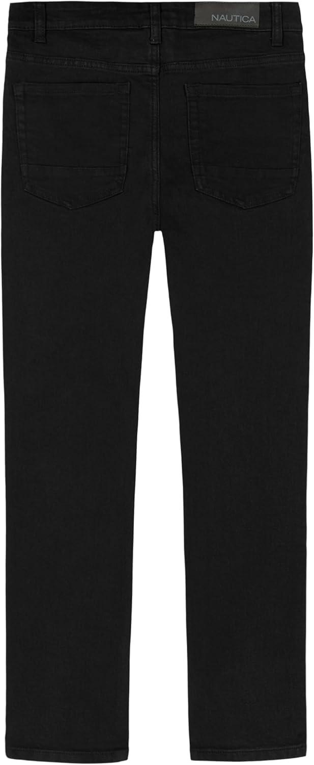 imageNautica Boys Classic Fit Straight Leg Denim Jeans 5Pocket Style Zipper Fly amp Button ClosureBlack