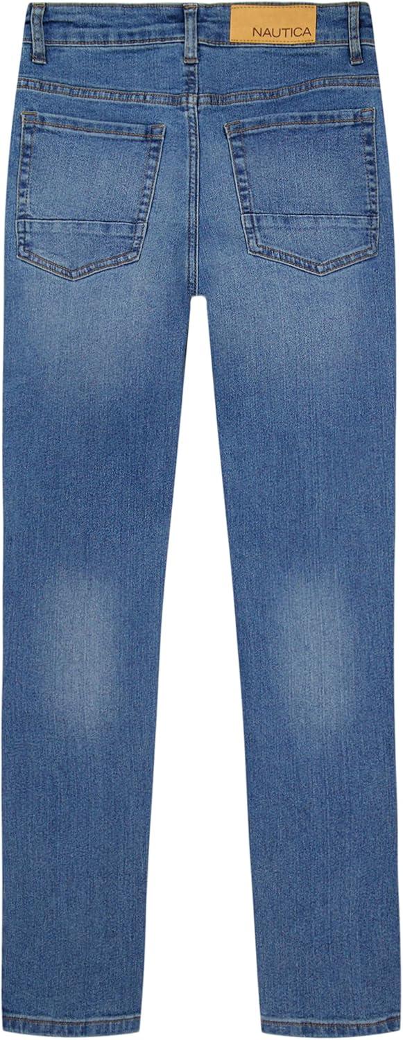 imageNautica Boys Classic Fit Straight Leg Denim Jeans 5Pocket Style Zipper Fly amp Button ClosureCaravel