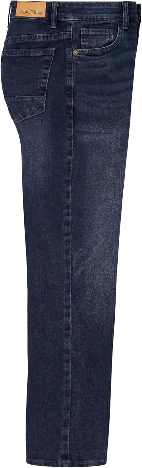 imageNautica Boys Classic Fit Straight Leg Denim Jeans 5Pocket Style Zipper Fly amp Button ClosureMarine Blue