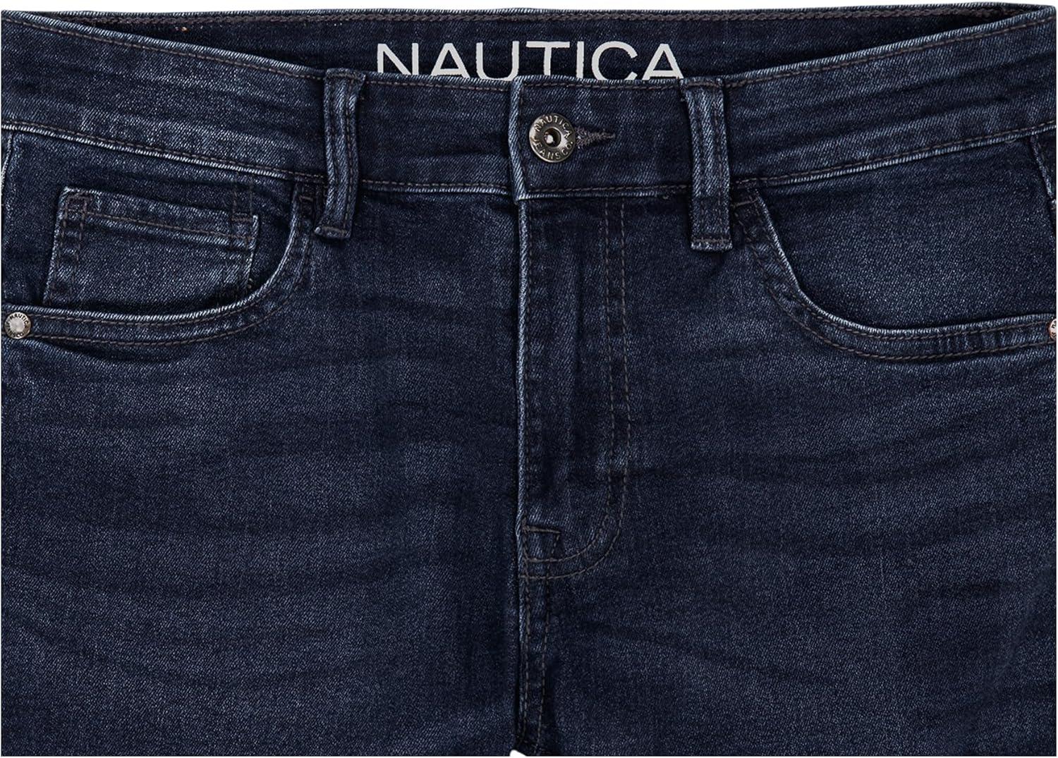 imageNautica Boys Classic Fit Straight Leg Denim Jeans 5Pocket Style Zipper Fly amp Button ClosureMarine Blue
