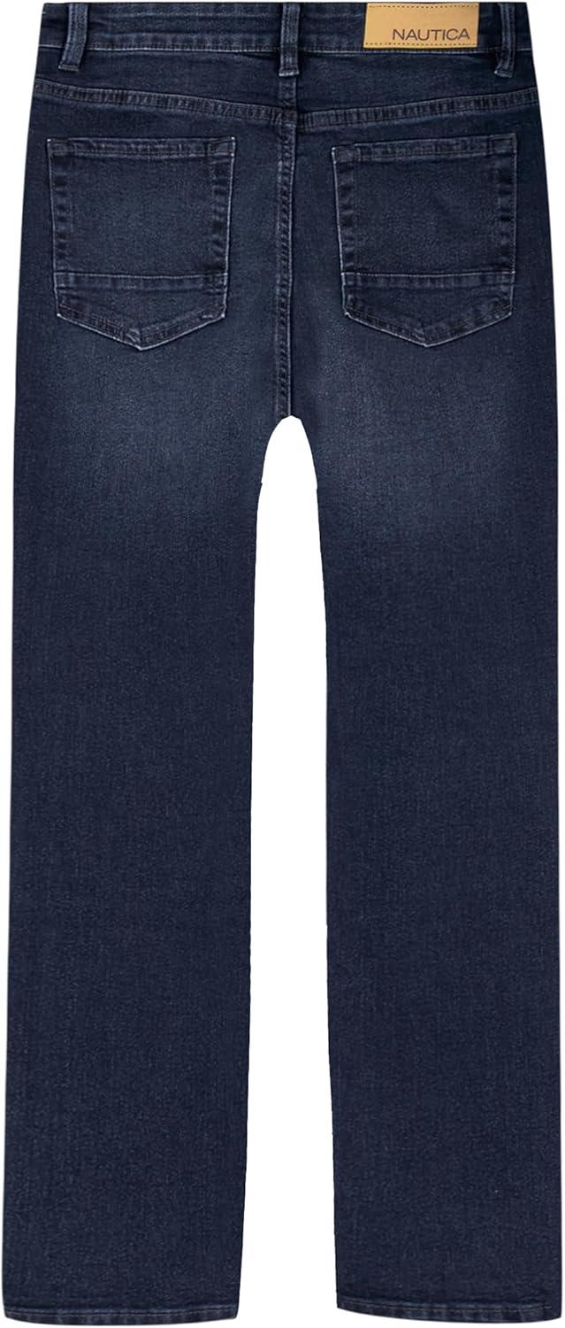 imageNautica Boys Classic Fit Straight Leg Denim Jeans 5Pocket Style Zipper Fly amp Button ClosureMarine Blue