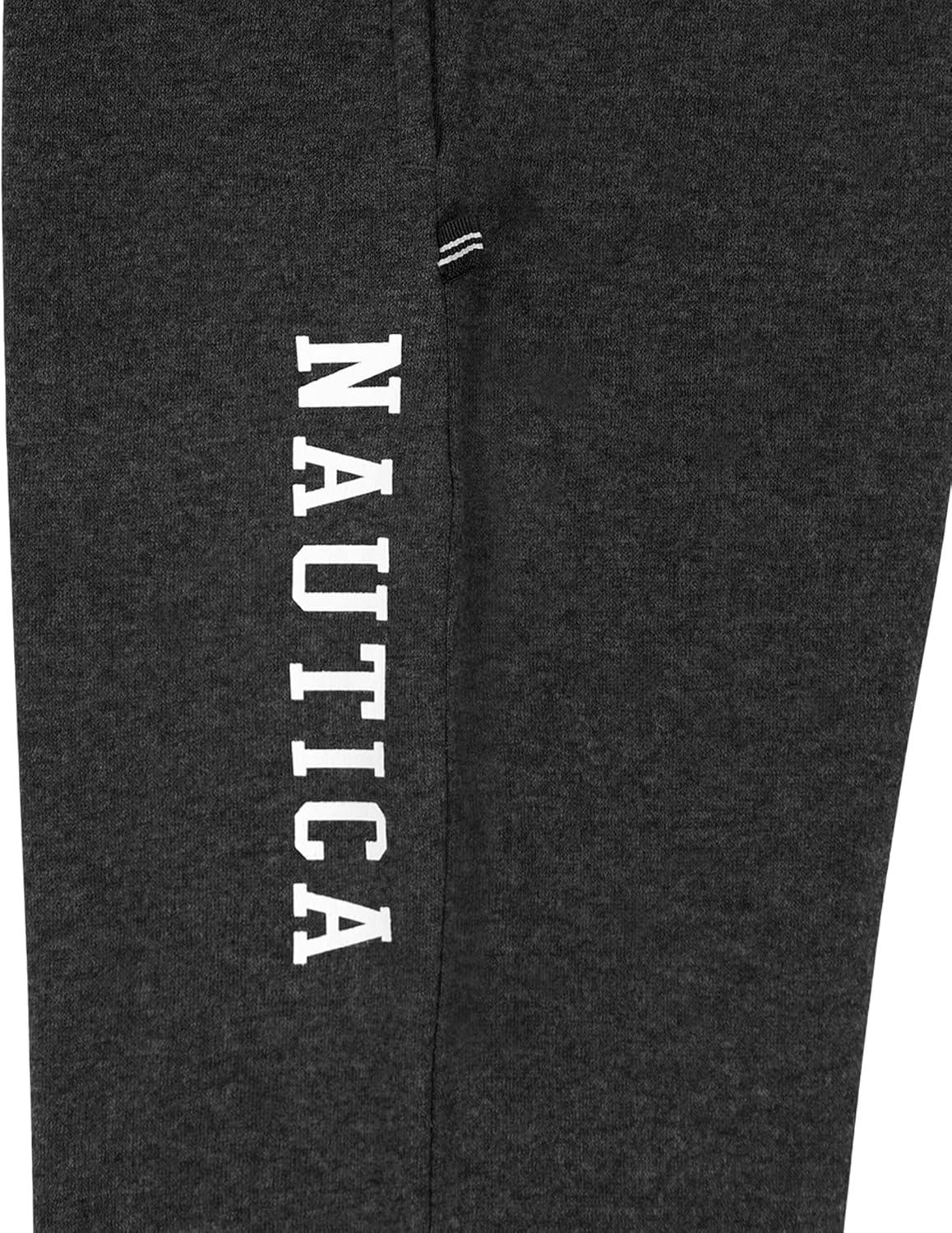 imageNautica Boys Fleece Jogger SweatpantsSolid Coal Heather