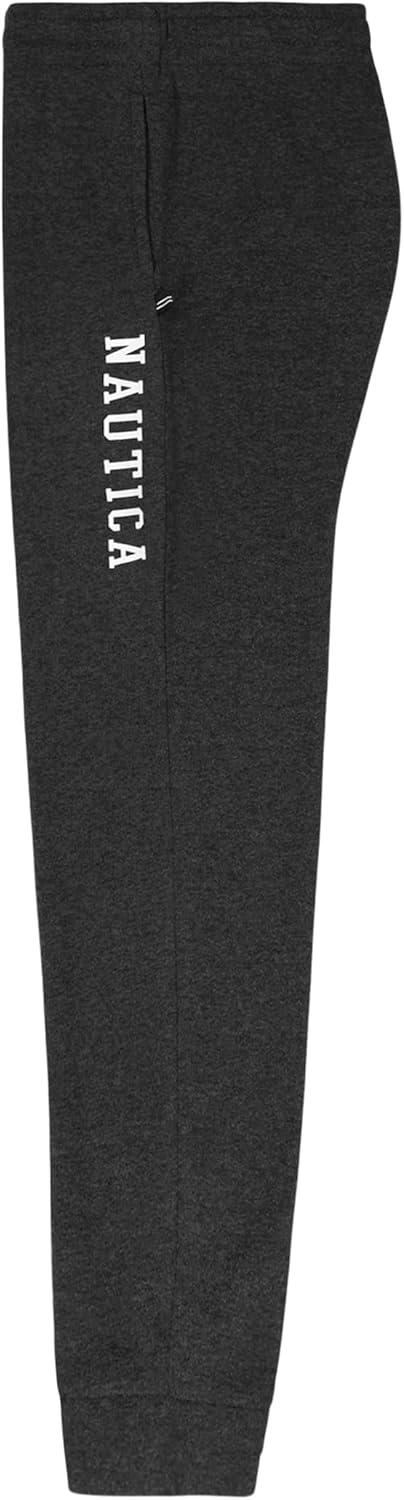 imageNautica Boys Fleece Jogger SweatpantsSolid Coal Heather