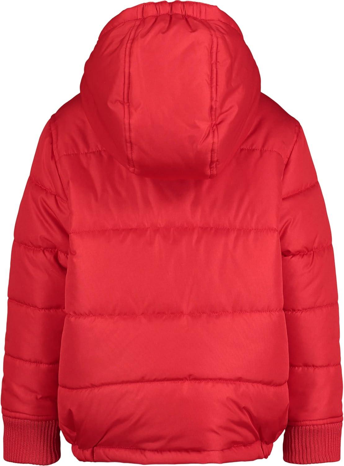 imageNautica Boys Heavyweight Hooded Bubble Jacket With Polar Fleece LiningCarmineNavy