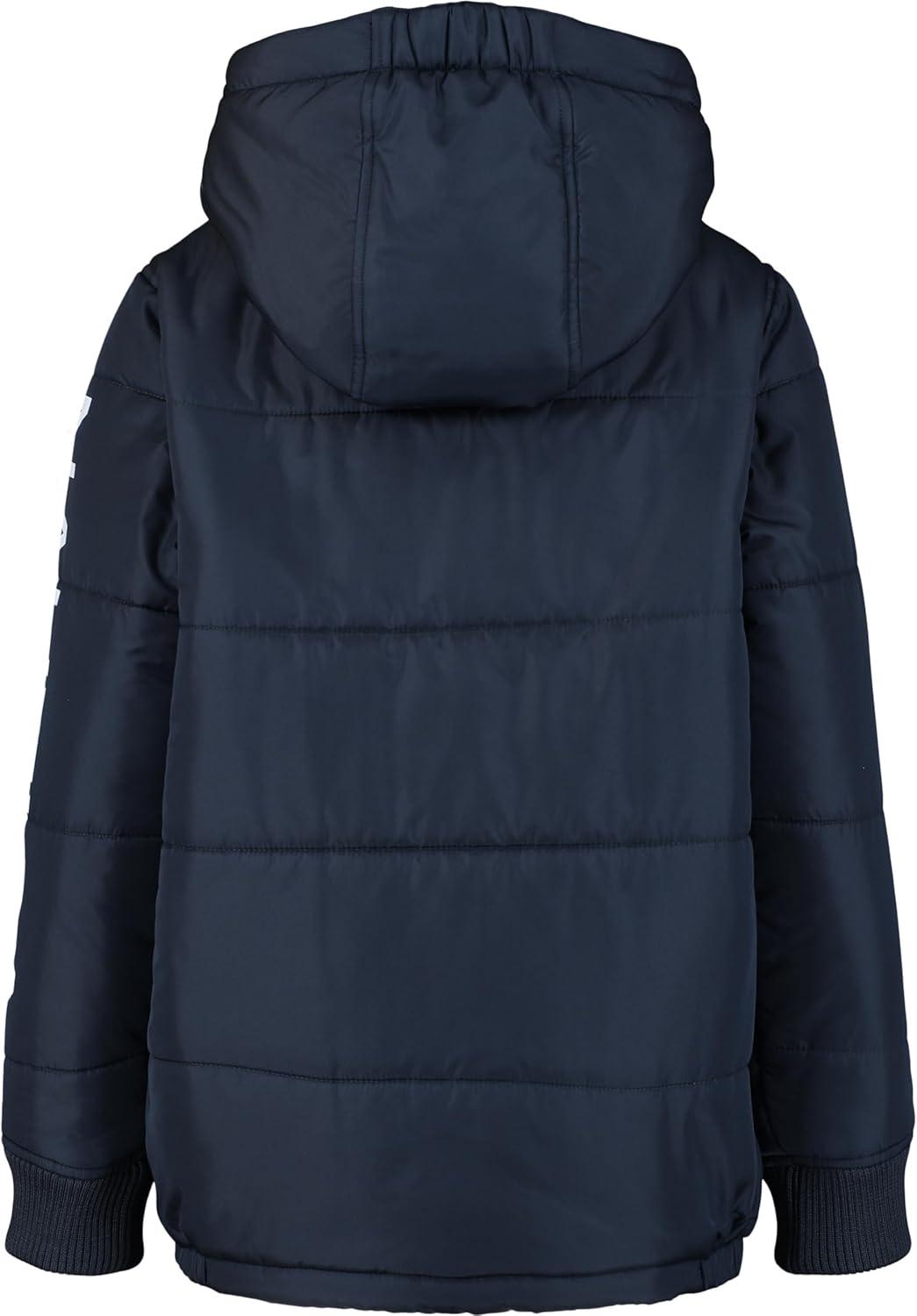 imageNautica Boys Heavyweight Hooded Bubble Jacket With Polar Fleece LiningNew Sport Navy