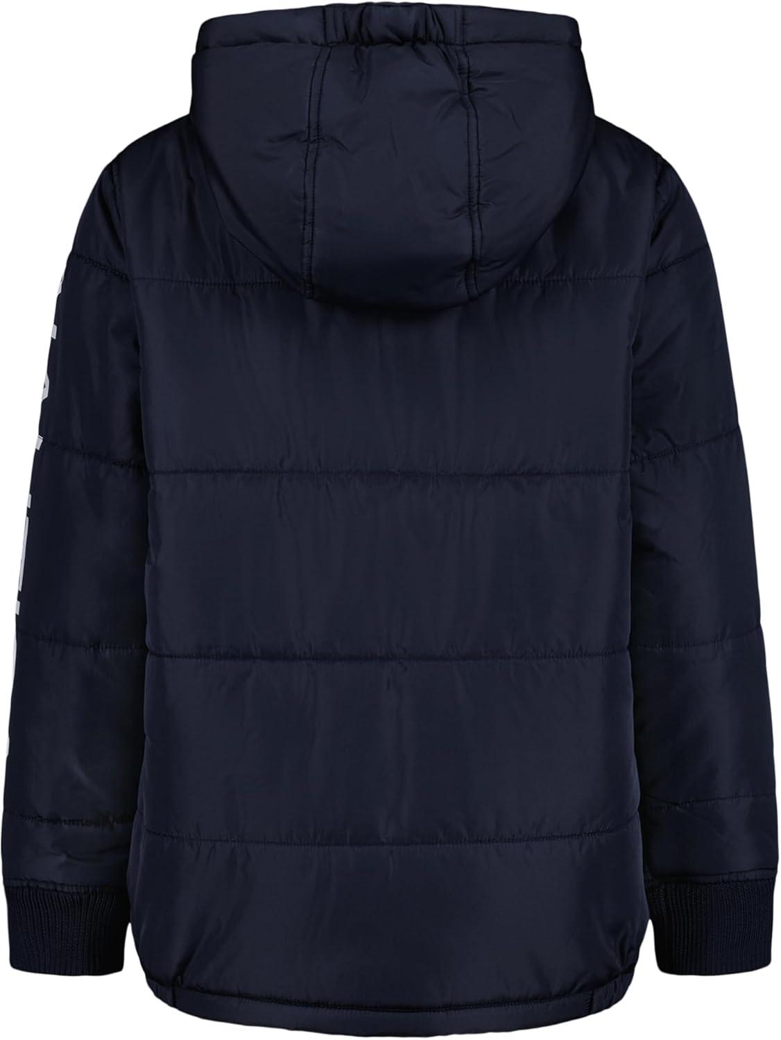 imageNautica Boys Heavyweight Hooded Bubble Jacket With Polar Fleece LiningSport NavyOrange
