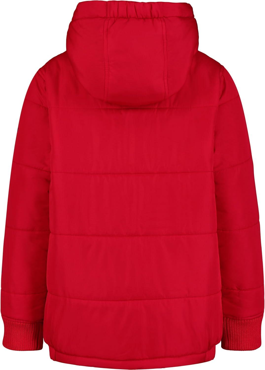 imageNautica Boys Heavyweight Hooded Bubble Jacket With Polar Fleece LiningTango Red