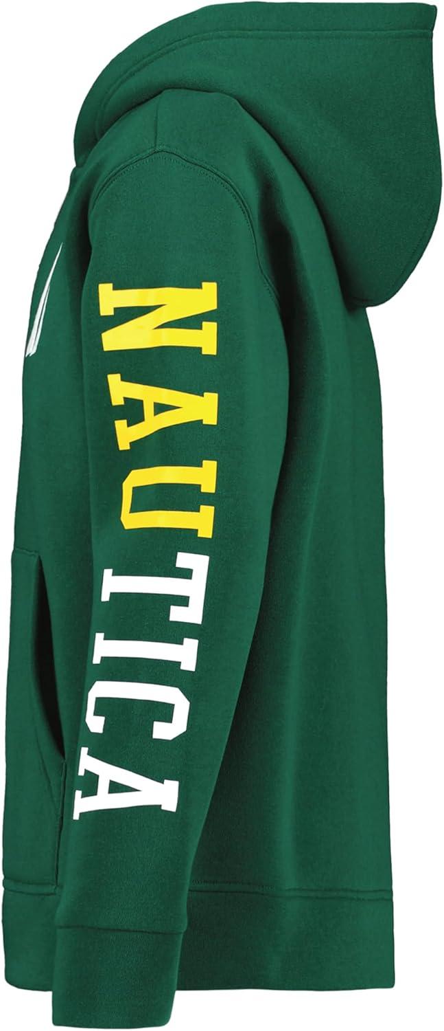 imageNautica Boys Long Sleeve Fleece Full Zip Hoodie Comfortable Relaxed FitJclass Evergreen