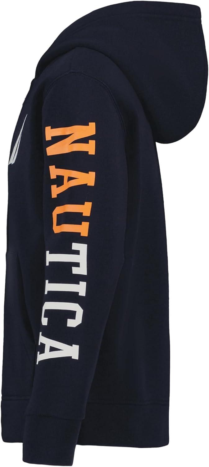 imageNautica Boys Long Sleeve Fleece Full Zip Hoodie Comfortable Relaxed FitJclass Sport Navy