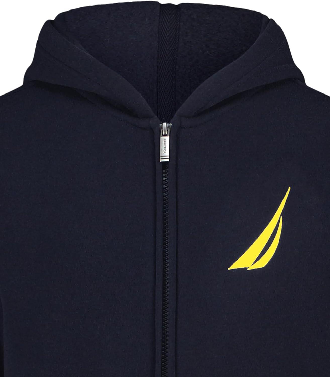 imageNautica Boys Long Sleeve Fleece Full Zip Hoodie Comfortable Relaxed FitJclass Sport Navy