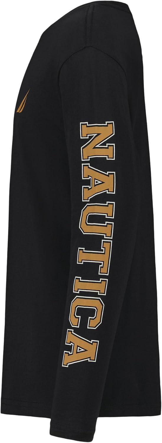imageNautica Boys Long Sleeve Screen Print Graphic TShirtBold True Black