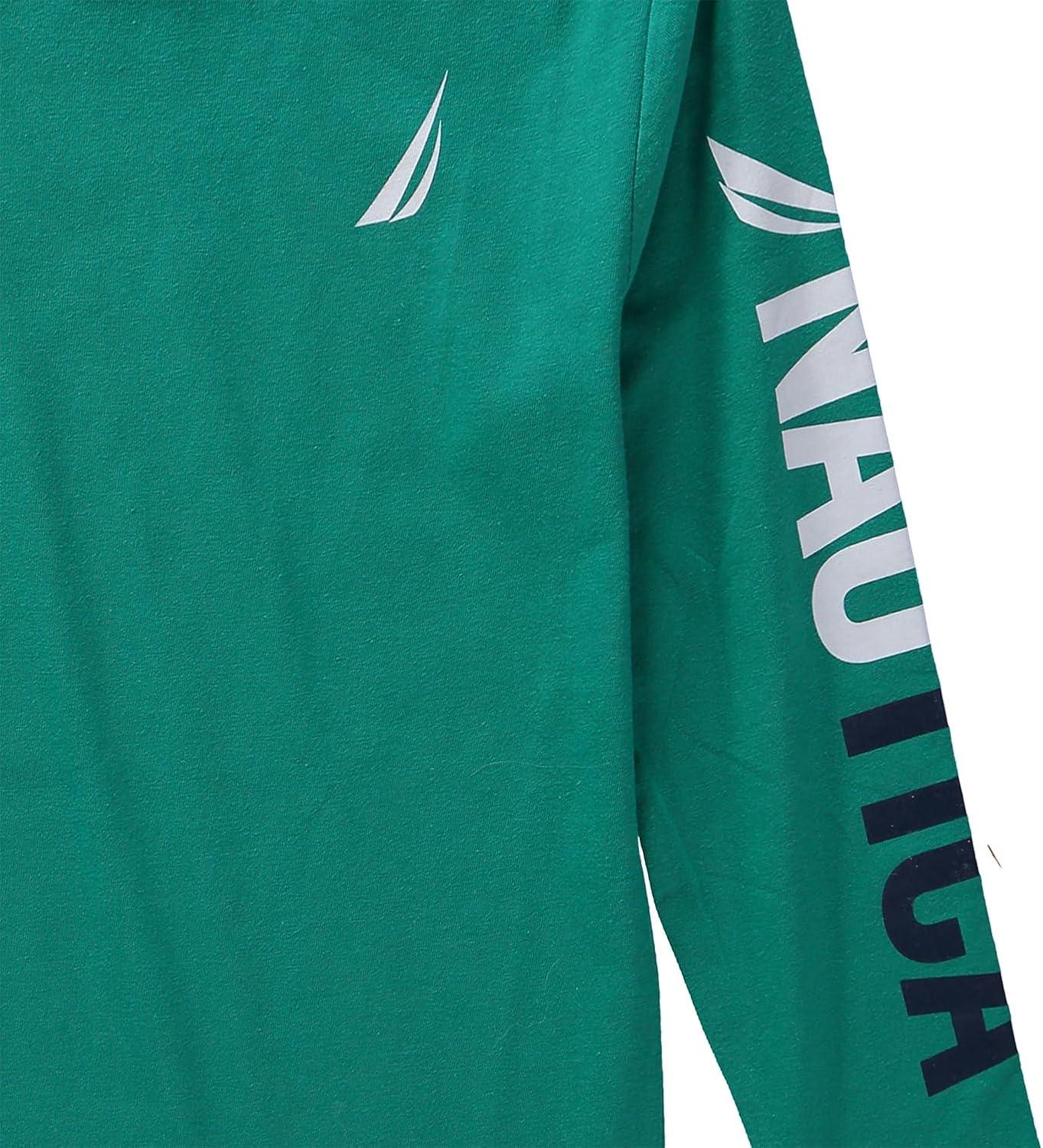 imageNautica Boys Long Sleeve Screen Print Graphic TShirtGreen Lake 2c Icon