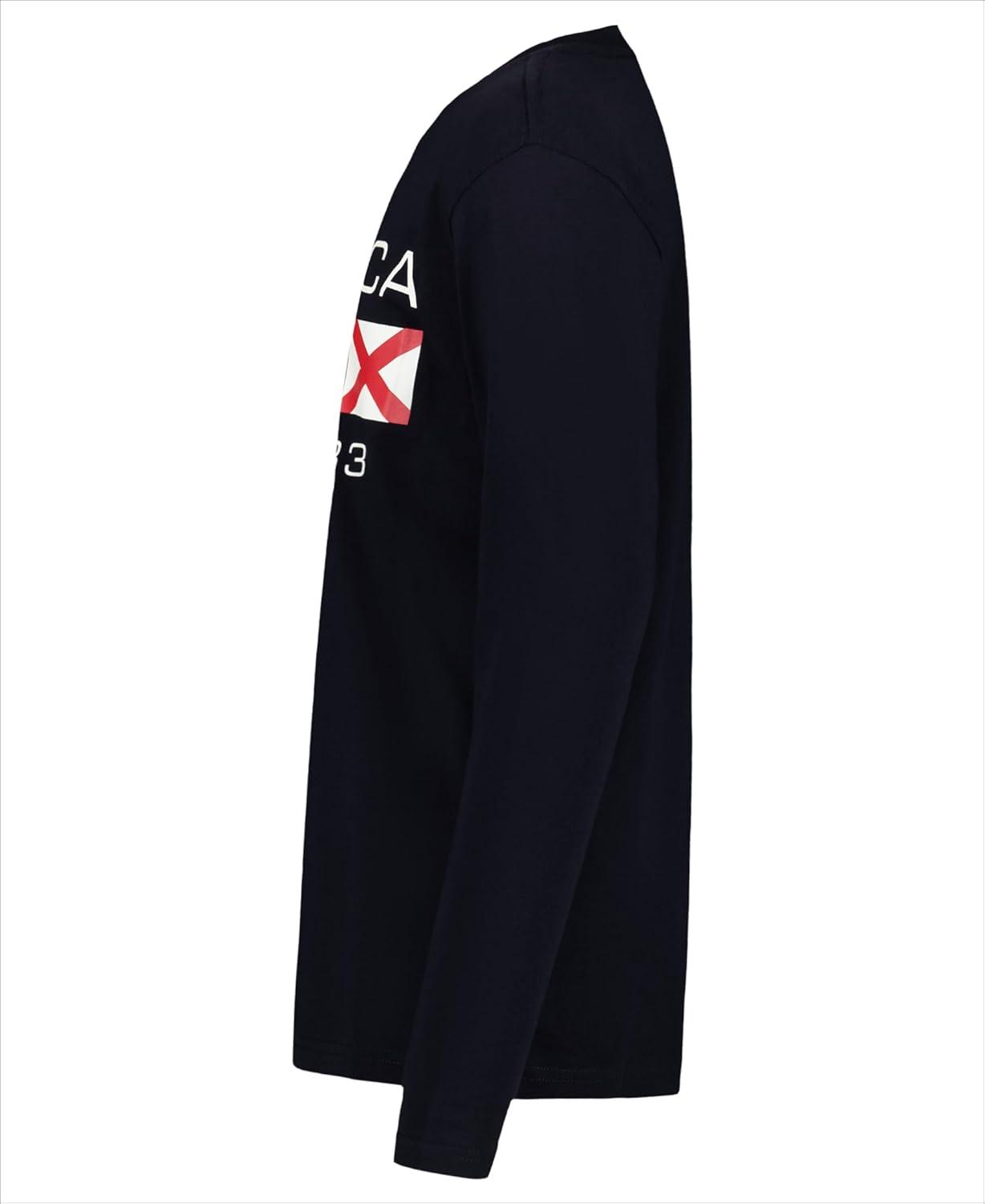 imageNautica Boys Long Sleeve Screen Print Graphic TShirtIcon Sport Navy