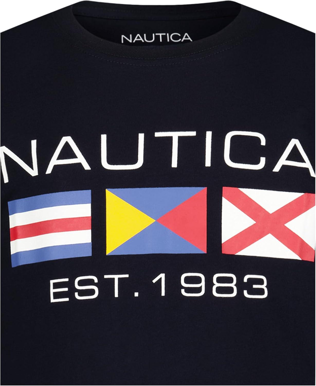 imageNautica Boys Long Sleeve Screen Print Graphic TShirtIcon Sport Navy