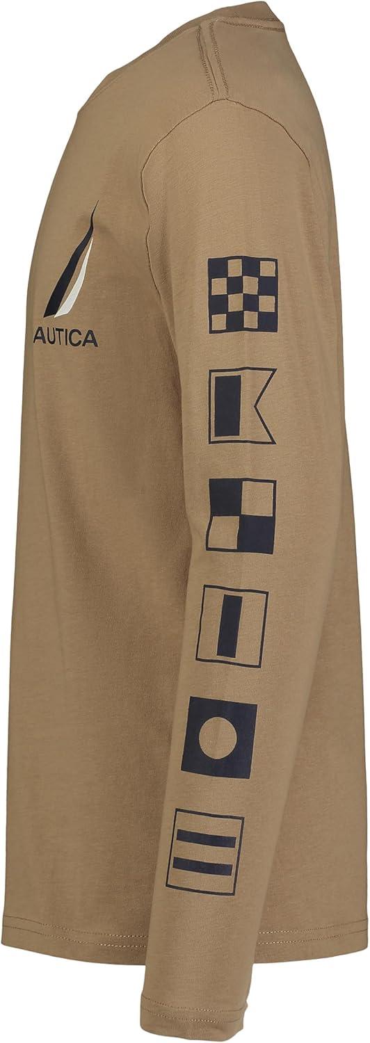 imageNautica Boys Long Sleeve Screen Print Graphic TShirtSignal Block Kelp