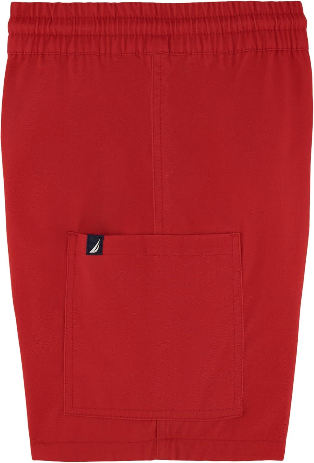 imageNautica Boys Pullon Cargo Shorts Drawstring ClosureCardinal
